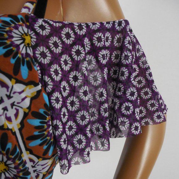INC Top XXL $59 NWT Multi Color Cold Shoulder - Picture 4 of 9